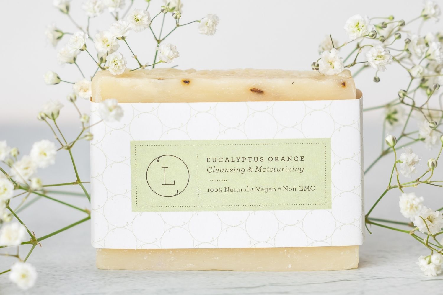2x Eucalyptus Natural Handmade Soap Bar, Fresh Cold Process Soap