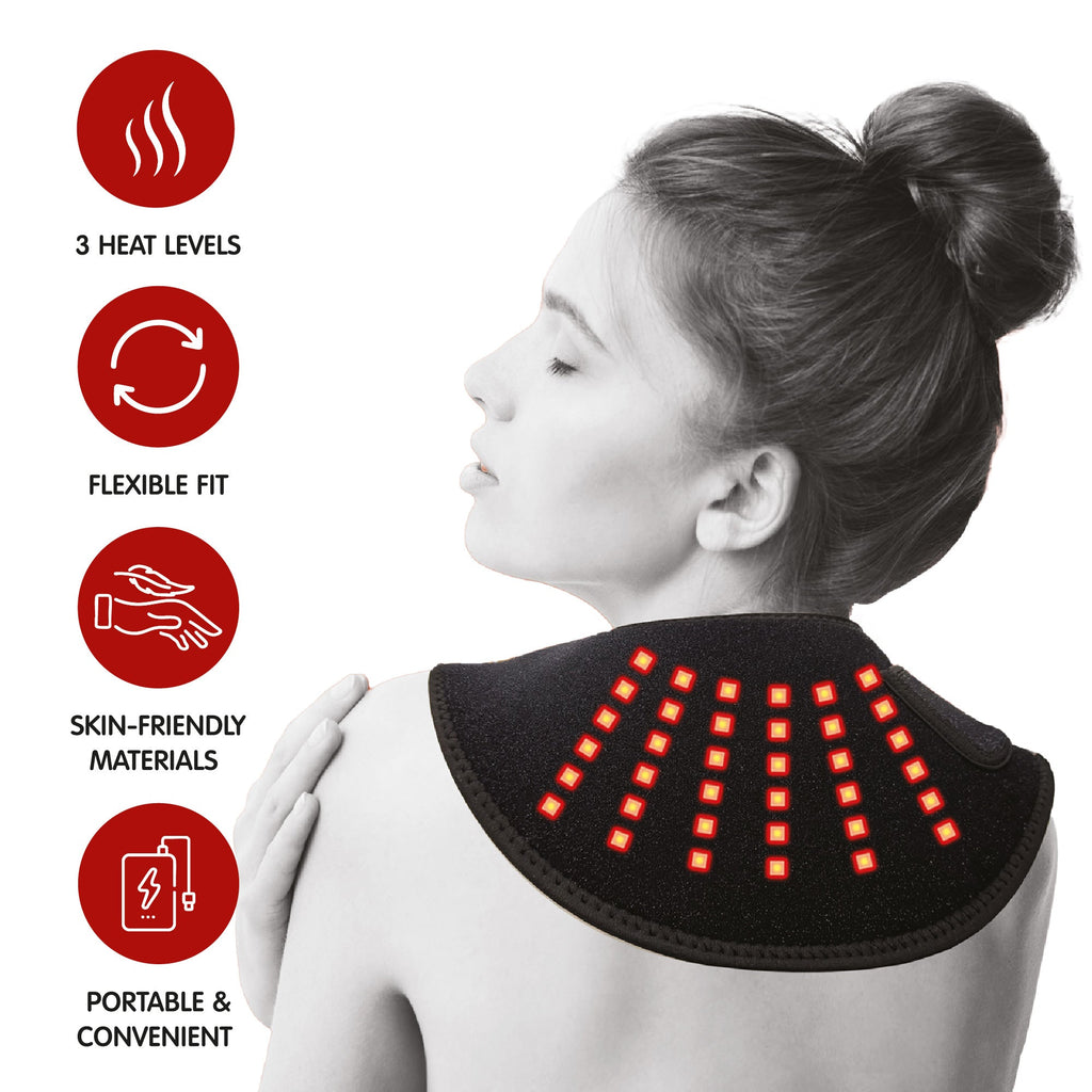 Red Light Therapy Bundle for Joint & Muscle Relief: Neck Pack Wrap & Knee Pad Set